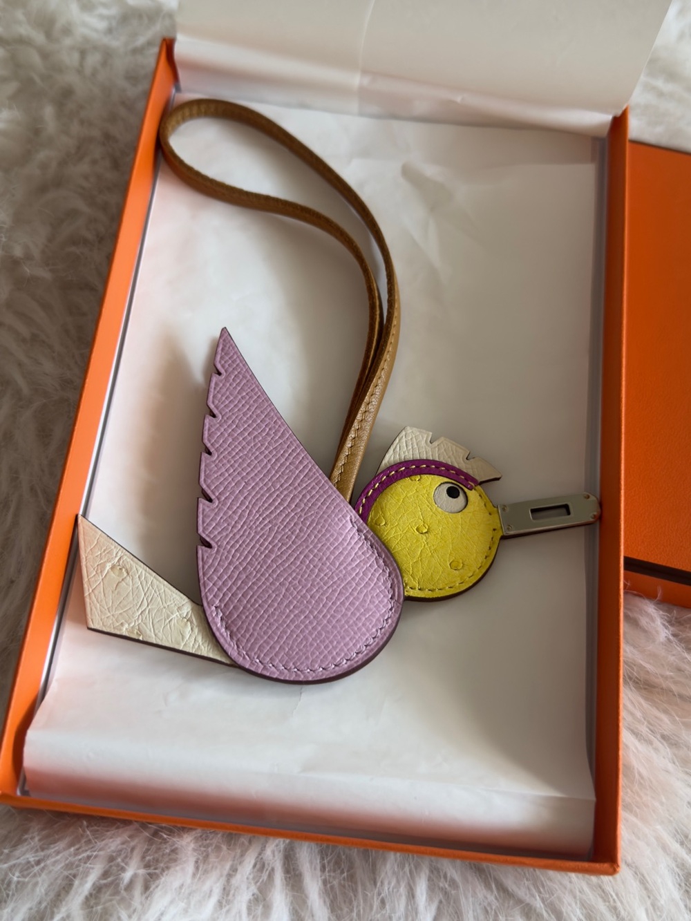 Hermes ostrich Birdy charm like new